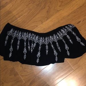 Black off the shoulder crop top